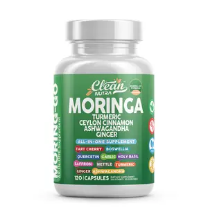 Clean Nutra Moringa, Turmeric, Ceylon Cinnamon, Ashwagandha, Ginger, Tart Cherry & More for Wellness & Health - Moring-Go