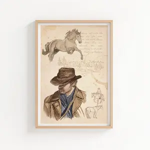 Arthur Morgan Journal Page Art Print - Dead Redemption 2 Inspired Sketch – Cowboy Art