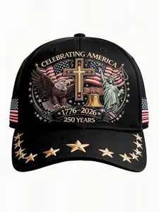 250 Anniversary USA Hat United States 1776-2026 250th Adjustable Snapback Hat Printed Pattern Baseball Cap America 250 Merchandise