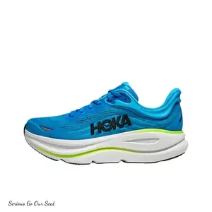 Unisex Thick Sole Cushioning Running Shoes Blue White Neon Green Mesh Breathable Lightweight Sneakers