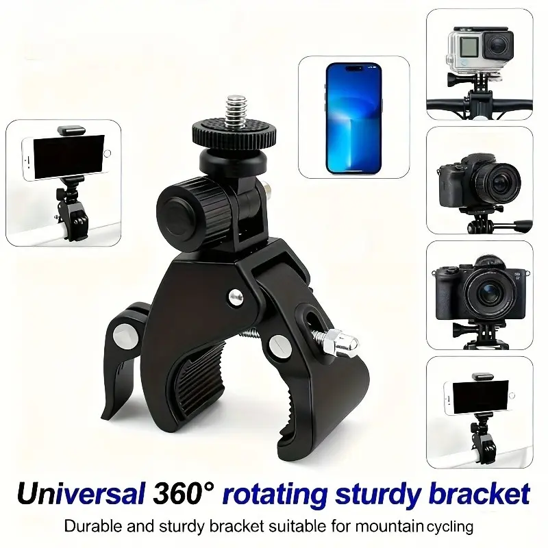 Bike Handlebar Mount, Motorcycle Handlebar Mount, Multi-functional Camera Mount, Holder, Camera Accessories for GoPro Hero 12/11/10/9, Insta 360, Action Camera Accessories