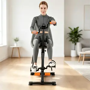 Multi-Function Pedal Exerciser with LCD Monitor, Adjustable Arm & Leg Exercise Bike with Foot Massage & Resistance Bands, Home Rehab Fitness Machine for Seniors Elderly Physical Therapy fathersdaygift