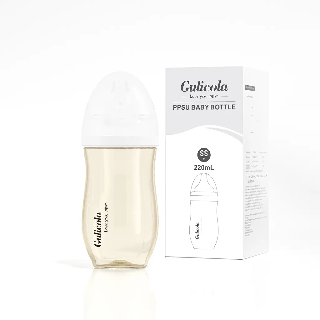 Gulicola 7oz/9oz PPSU Wide Neck baby bottle with anti colic nipple,0months+