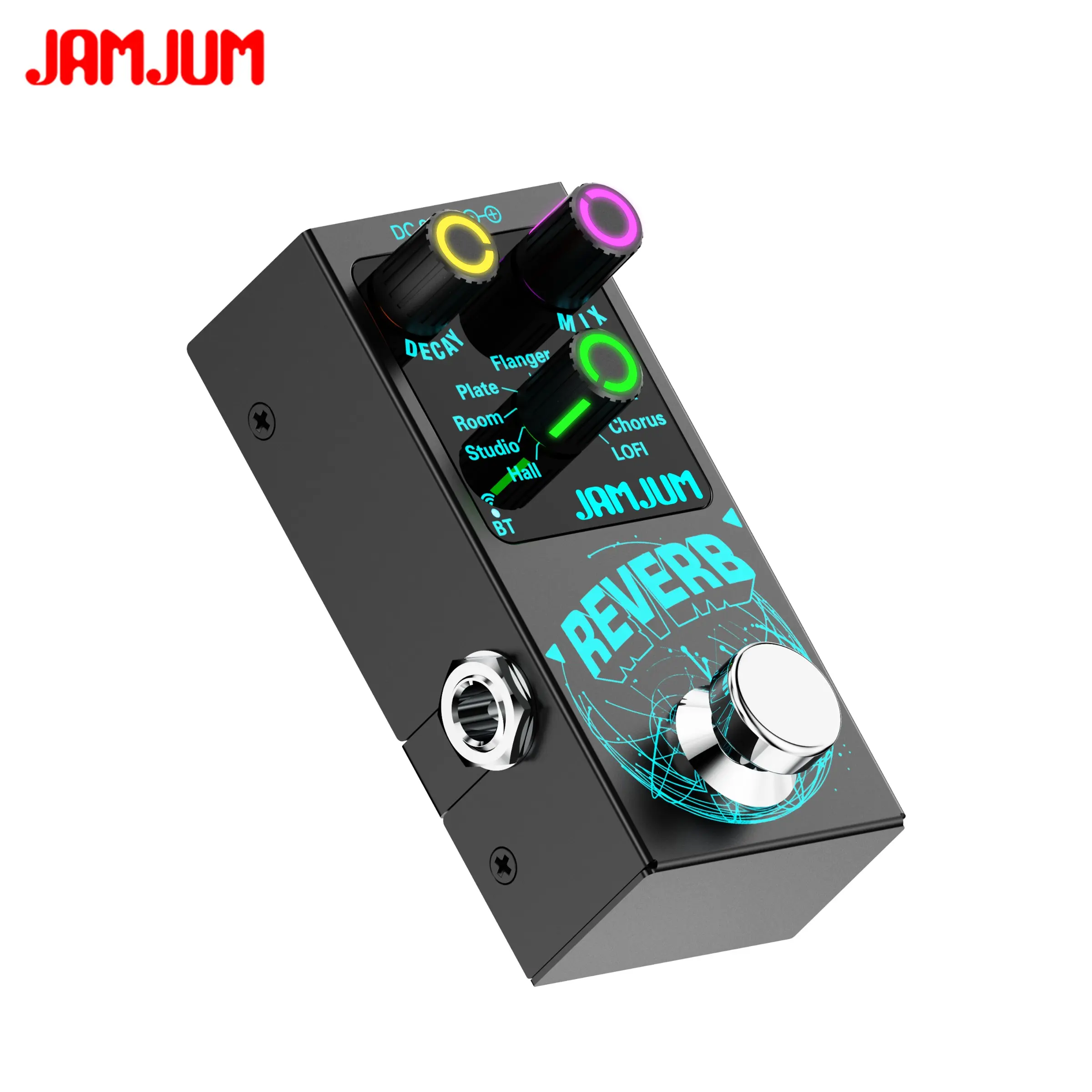 JAMJUM Reverb Effect Pedal for Guitar, 9 Effects, Battery-Free, Compact Size Ideal for Musicians Holiday gift, Guitar Pedals