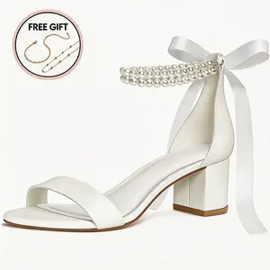 Women's Low Block Chunky Heels Sandals Comfortable Open Toe Ankle Strap Party Dress Pump Shoes Strappy Buckle Heeled Sandal with 2 Inches Tall Thick Heel Design