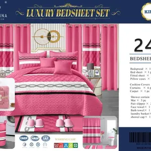 24 Pieces Bedspread Set for Home Fashion Bedding