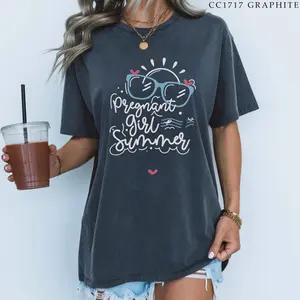 Comfort Colors®Funny Pregnancy Shirt Pregnant Girl Summer Baby Shower Gift Future Mom Shirt Beach Pregnancy Announcement T-shirt Pregnancy Reveal Tee