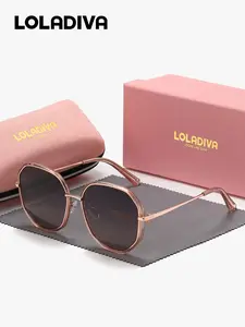 1 Pair LolaDiva Unisex Full Geometric Frame, Classic Polarized Sunglasses, Lightweight frames urban style UV400, Modern Frames Sunglasses