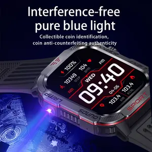 New Military GPS Smart Watch Men Flashlight Compass Waterproof 600mAh Battery Outdoor Sport Tracker Bluetooth Call Smartwatch Wearable, Adapter, Screen