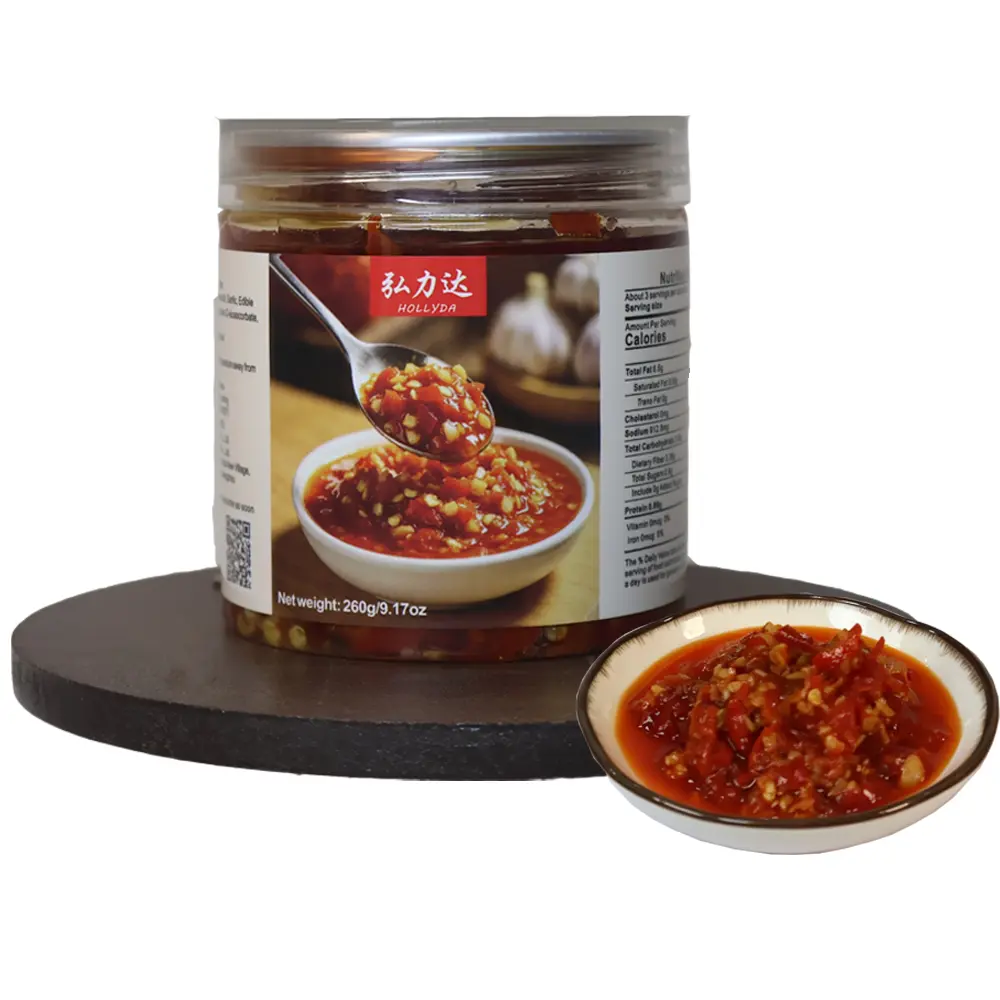 All-Natural Medium-Spicy Garlic Chili Paste Jar - Asian Flavor Cooking Sauce with Fresh Garlic, Chili, Vegetable Oil, Vegan Safe, Low Cholesterol, for Home Cooking, Dumplings Dipping, Ambient Cupboard or Refrigerated Storage, Refrigerator, Outdoor Cookout