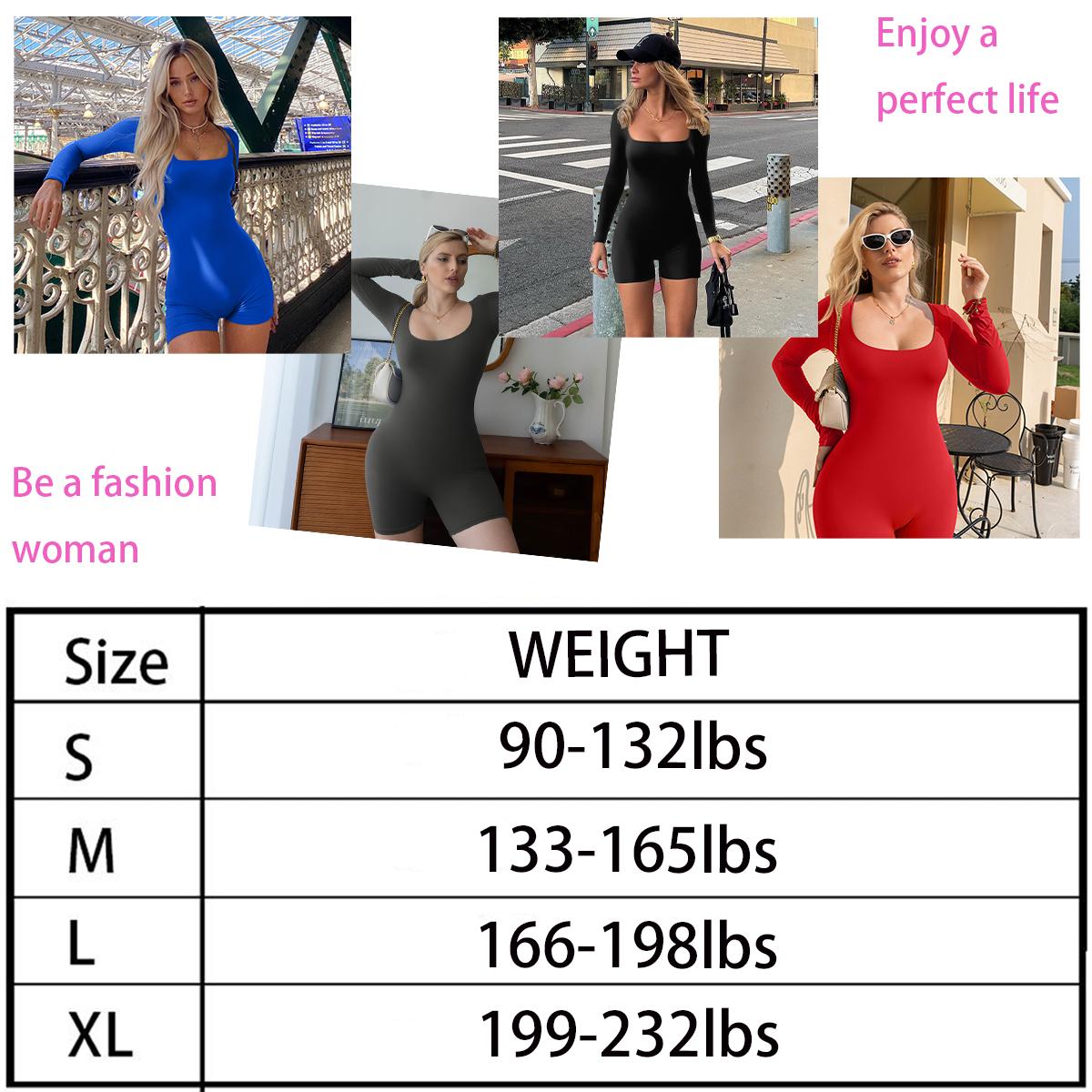 HYZ Women's Casual Long Sleeve Fitted High Waist Workout Daily One Piece Short Jumpsuit Spandex Womenswear