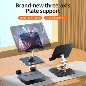 2026 SATISFYING MECHANICAL SOUNDS! 360 Rotating Desktop Phone Stand | Adjustable Height Foldable Tablet Holder for Desk
