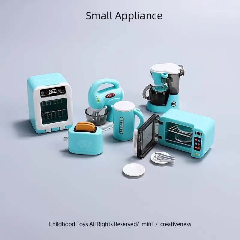 Unisex Miniature Cooking Playset for 3-4 Years Old Toddlers - Toddler Play Kitchen Baking Props, Dollhouse Aesthetic DIY Assembly Toy, Desktop Decoration Accessory