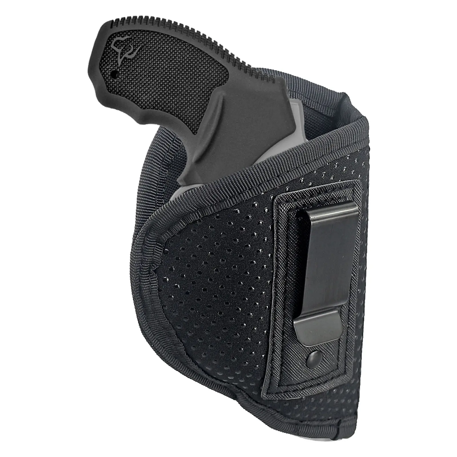 Metal IWB Concealed Carry Holster with Quick Release Buckle, Adjustable Strap, 1 Metal Clip, 3.4 oz Revolver Belt Holster for Right-Handed Snub Nose Revolver Enthusiasts, Fits .22 .38 .357 J Frame 2" LCR S&W Airweight Bodyguard Rossi Charter Arms