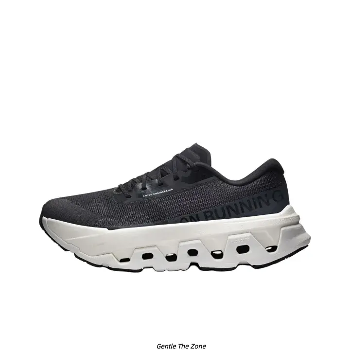 Black White Contrast Hollow Wave Cushion Mesh Running Shoes Unisex Lightweight All-Season Gym Footwear