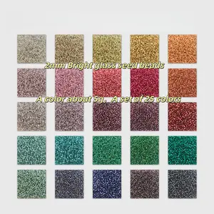 650 Single Color Beads, 8500 Full Set 25 Colors, 2mm Silver Coated Glass Seed Beads for DIY Jewelry Making, Cross Stitch, Crafts, Gifts