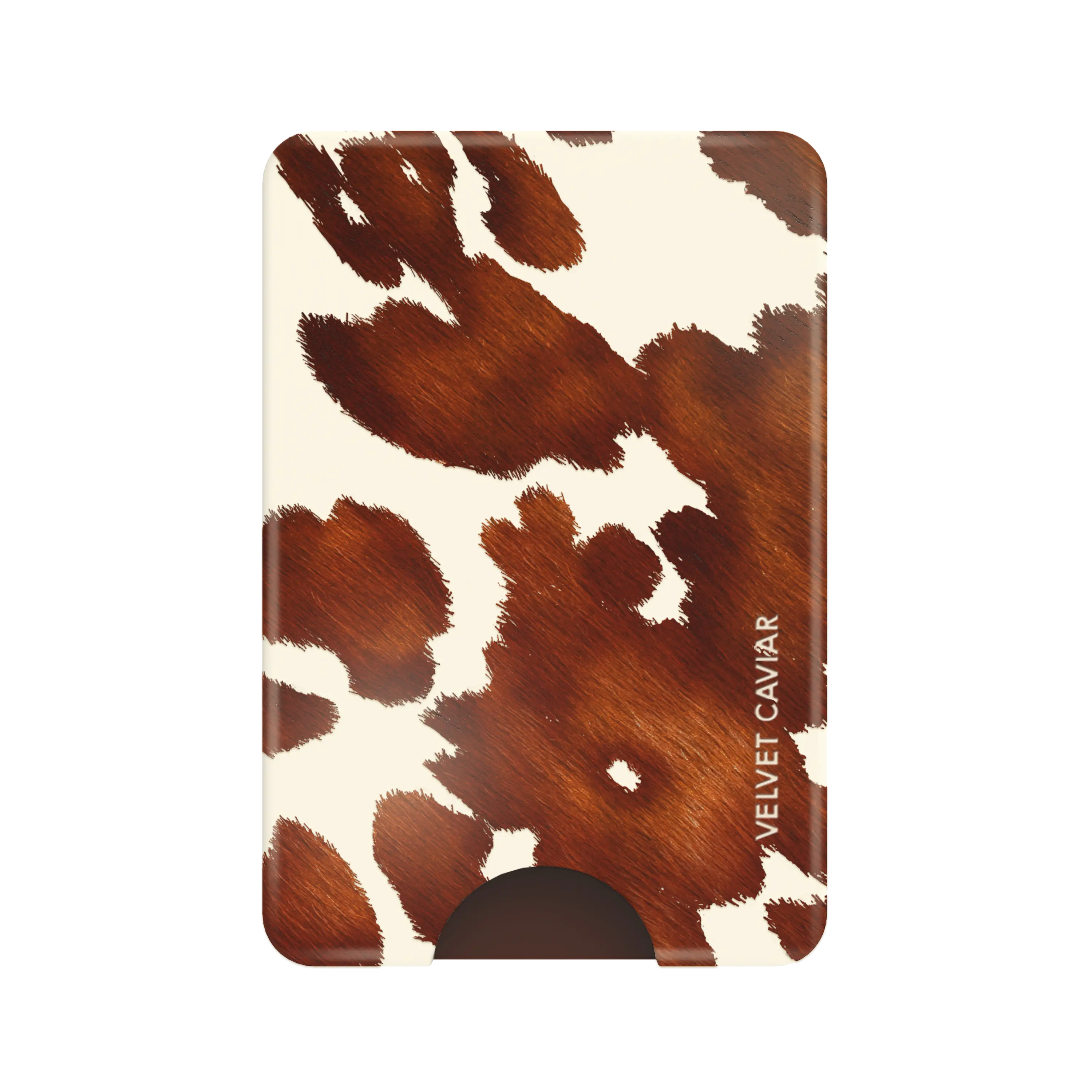 Velvet Caviar Magnetic Wallet in Cocoa Cow Print, Aesthetic Slim Mobile Card Holder for MagSafe, Holds 3 Cards for Daily Use, Slim Carry, No Bulky Wallet, Detachable, Concealed Wallet, Cleaner Pockets