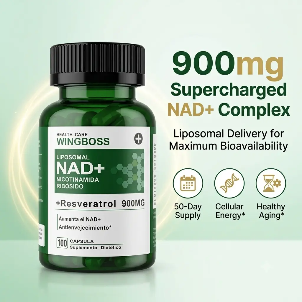 NAD+ Antioxidant Supplement Capsules with Nicotinamide, TMG & Resveratrol, 500mg Daily Wellness Formula, 60 Count