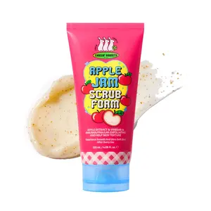 CHASIN' RABBITS Apple Jam Scrub Foam 4.05 Fl Oz, Exfoliating & Hydrating Cleanser with Triple Scrub Particles, pH-Balanced, Apple-Infused Face Wash for Smooth & Radiant Skin, Korean Skincare