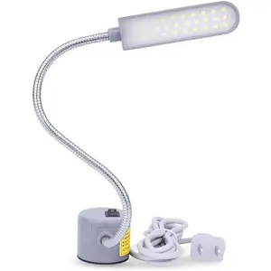 Sewing Machine Light LED Lighting (30LEDs) 6 Watt Multifunctional Flexible Gooseneck Arm Work Lamp with  Mounting Base for Workbench Lathe Drill Press Gray