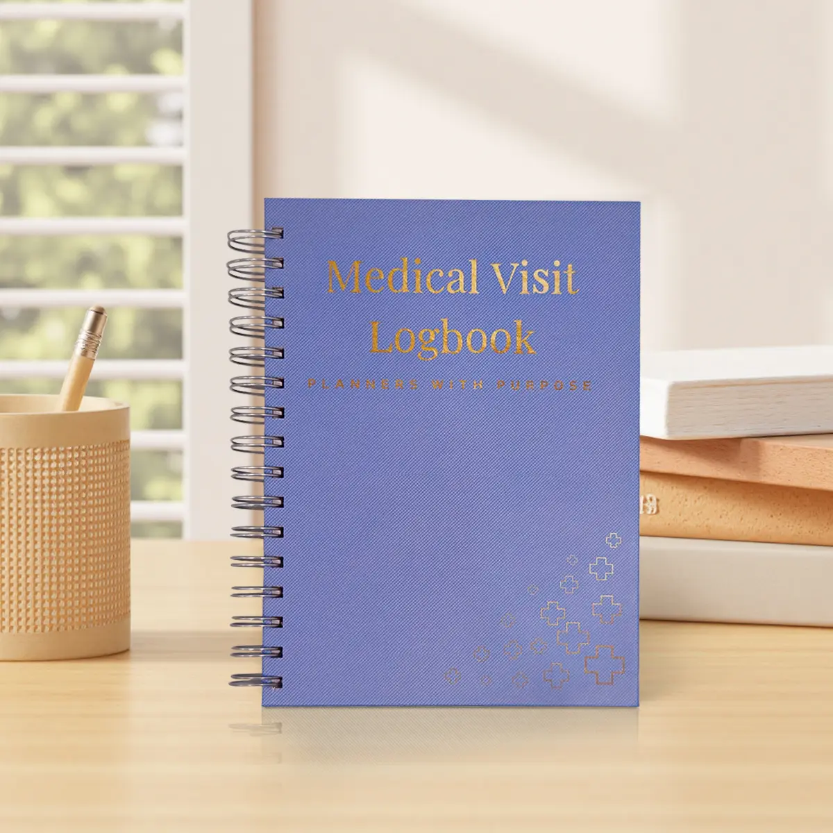 A5 Spiral-Bound Medical Paper Logbook - Comprehensive Health Planner, Health Tracking Tool with Pocket Folders, Doctor Visit Tracker, Symptom & Medication Diary, Medical History Notebook to Organize Notes, Chronic Illness Management