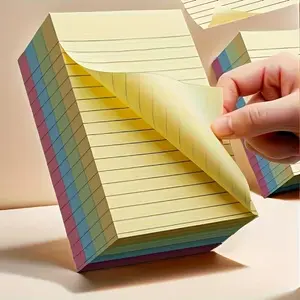 100 Pages Colorful Sticky Notes, Creative Memo Pad, Four Colors Available, Tear-Off Notepad, Suitable for Office and Home Use, Office Supplies