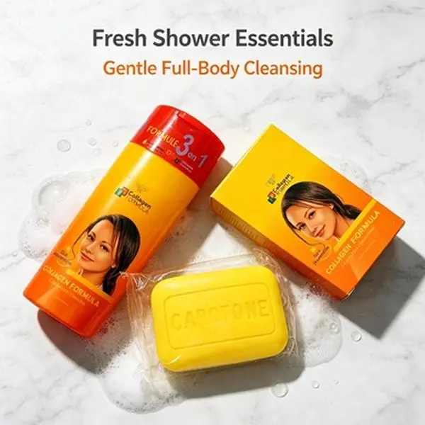 Carotene Bath Soap + Hydrating Body Milk Combo Deep Cleansing & Long Lasting Moisture Daily Body Care Essentials