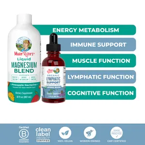 MaryRuth's Lymphatic Support + Magnesium Bundle - Lymphatic Support Herbal Blend 1 oz - Liquid Magnesium Blend 30 oz