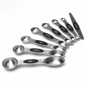Magnetic Measuring Spoons Set Handles Metal Kitchen Stainless