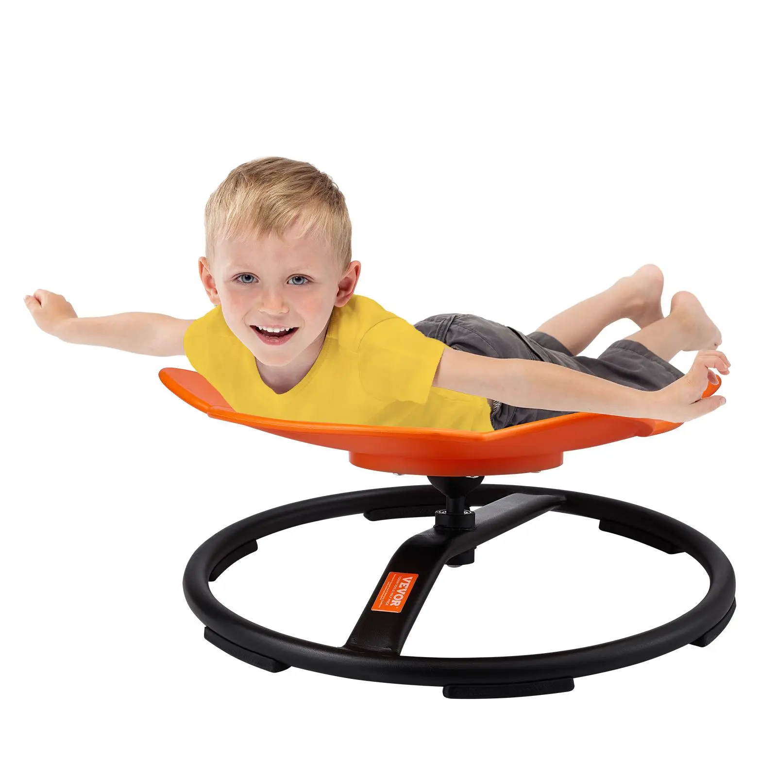 VEVOR Elephant Kids Swivel Chair,  220 LBS Capacity, 360° Spinning Chair, Autistic Kids Sensory Toy Chair with Non-Slip Metal Base, Toddler Sit and Spin Chair for Coordination Balance Focus Orange