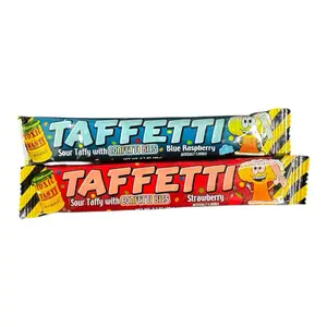 Slime Licker Sour Taffy With Confetti Bites- Blue Raspberry & Strawberry Flavors