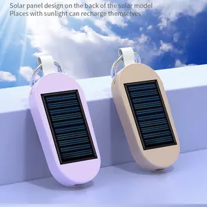 Solar Mini Keychain Power Bank - 2-in-1 Emergency Charger with Built-in Plug for Phones & Smart Watches
