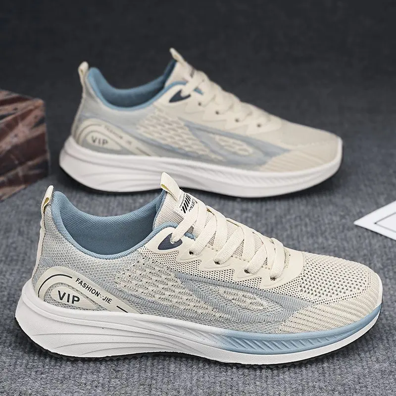 2025 Summer New Model Dad Shoes Breathable Flyknit Height-Increasing Running Shoes Clearance Fashionable Sports Casual Trendy Shoes