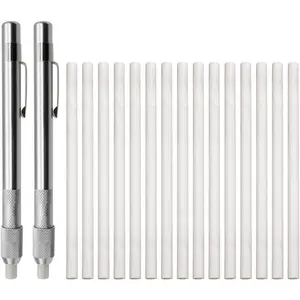 2 PCS Round Soapstone Holders with 15 PCS Round Replacement Soapstone for Making Removable Markings on Steel, Iron and Aluminum O-023