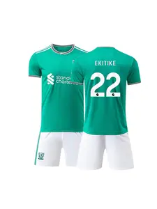 Breathable Liverpool Football Jersey Set, Boys Girls Training Clothing, Casual Short Sleeve and Shorts, Loose-Fitting