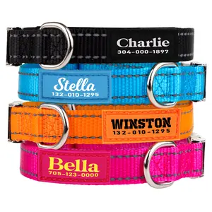 Pawblefy Personalized Dog Collar, Reflective dog collar with name and phone number, for Large Medium Small Dogs