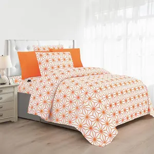 Mocassi 6-Piece Cube Geometric Pattern Bed Sheet Set, Hotel Premier Collection with Silky-Soft Microfiber Finish