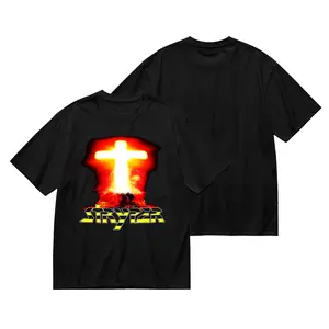 Stryper Christian Rock Band Flaming Cross Printed T-Shirt, Pre-Shrunk Black Heavy Metal Style Tee Plus Size Available, Classic Band Merchandise for Concerts And Daily Wear