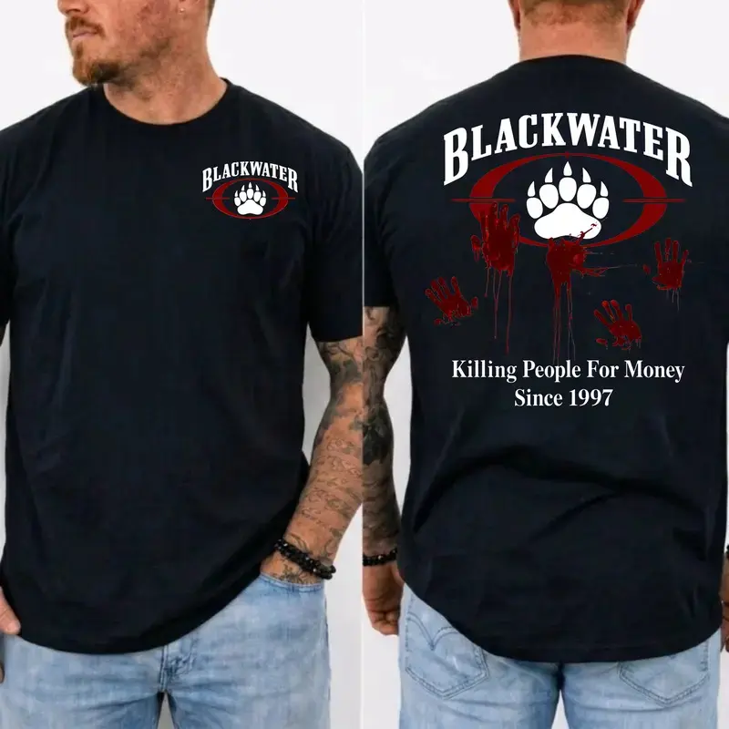Vintage Tactical Security Graphic T-Shirt, Paw Emblem Unisex Cotton Tee, Front and Back Print