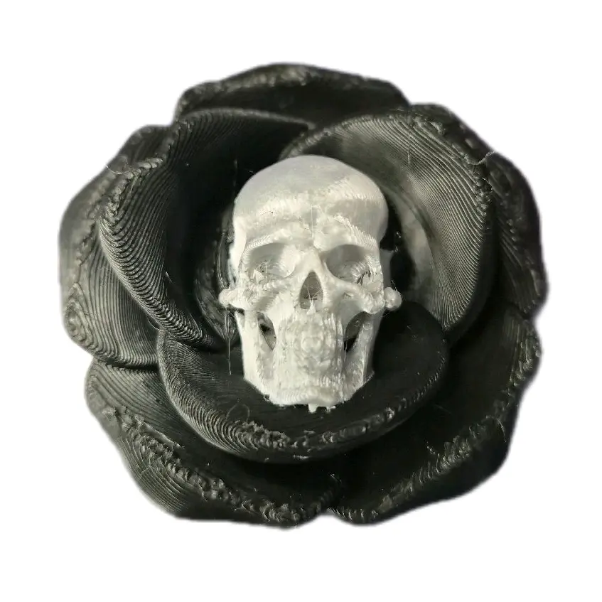 Skull Rose Magnet - Gothic Decorative Accessory with Intricate Design and Unique Skull Centerpiece