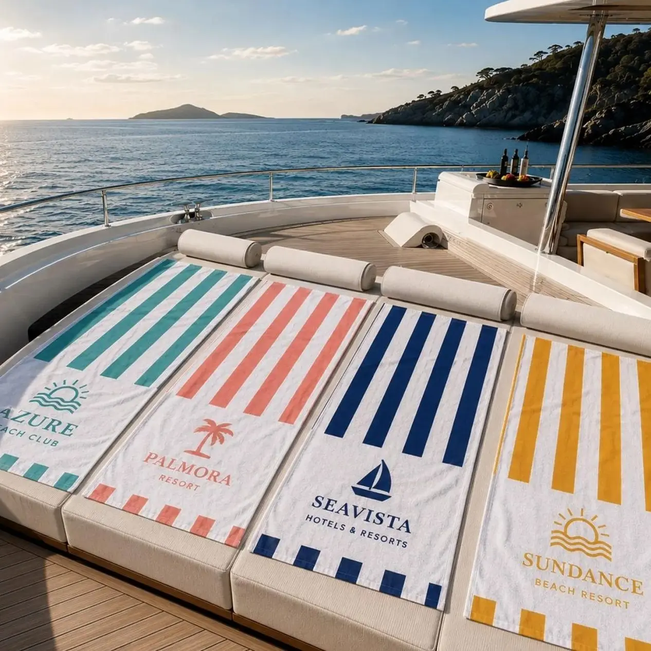 Custom Logo Beach Towel, Personalized Business Team Gift, Hotel Spa Towel, Waterpark Swim Pool Towel
