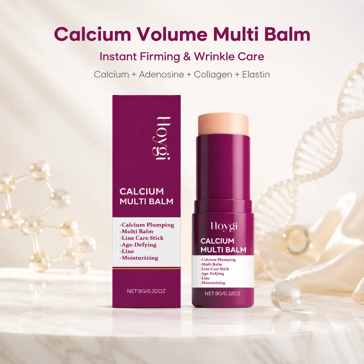 Calcium Multi Balm Wrinkle Stick - Intensive Anti-Aging Moisturizer for Face, Neck, Eyes, Firms Sagging Skin, Smooths Fine Lines, HydroBoost Glow Makeup Base, Hydrates Skin, Women's Skincare Cream, Hydrate, Moisture Deep Moisturizing Skin Repair