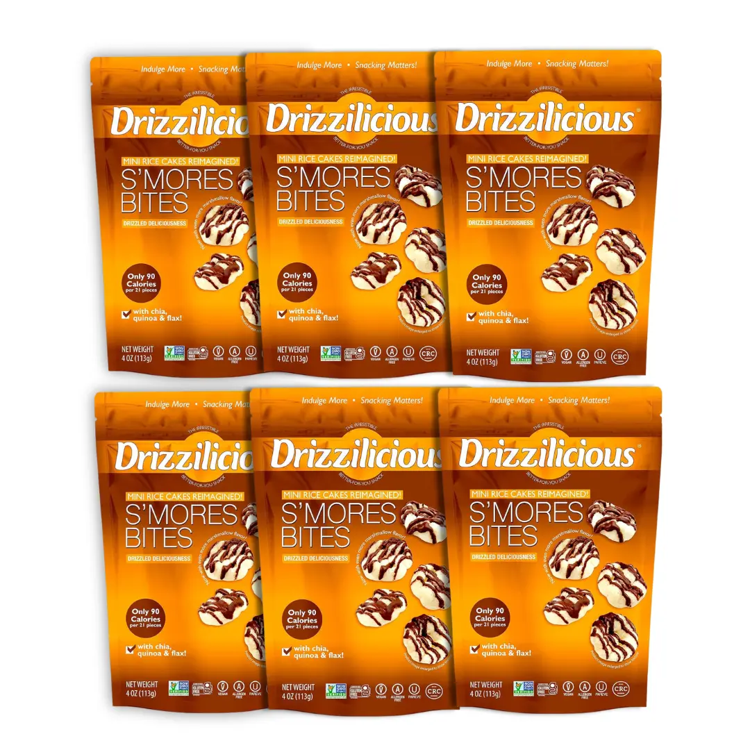 6 Pack - Drizzilicious S'mores Mini Rice Cakes 4oz