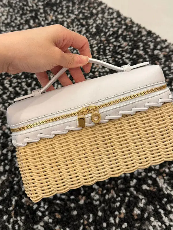 Mini Handbag Kelly Bag, Fashion Versatile Small Square Bag, Elegant Commute Shoulder Bag, Vine Woven Crossbody Makeup Bag, Women's Cosmetic Bag
