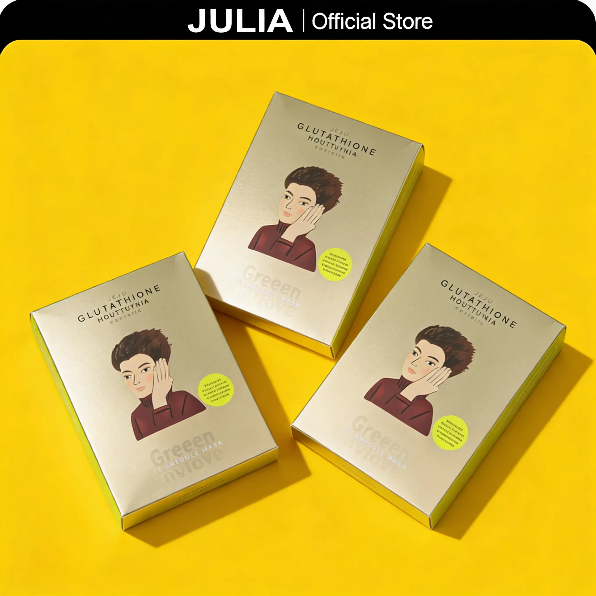 【Korean】IVLU Tone Up Lifting CC Ampoule Mask | Houttuynia Centella Face Mask | Soothing Brightening Sheet Masks for Sensitive Acne Skin | Redness Relief & Hydration with Glutathione | Korean Skincare | 10 Sheets / Box