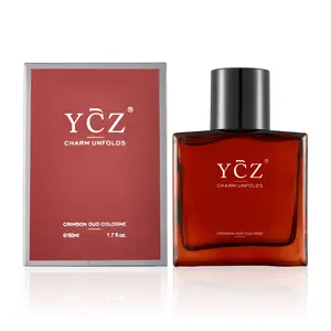 YCZ Crimson Oud Cologne Eau De Parfum Unisex 50ml Ocean Fresh Scent Premium Aromatic Woody Fragrance with Bergamot Coconut Amber for Him & Her Bold Arabian Perfume Luxurious Gift