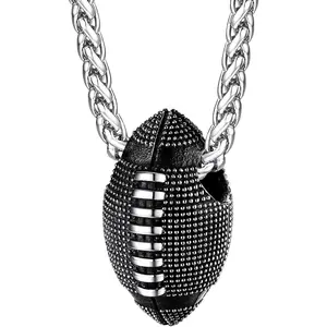 Necklace for Men Women, Stainless Steel  Plated  Football/Soccer/Basketball/Volleyball Pendant  with Delicate  Packaging