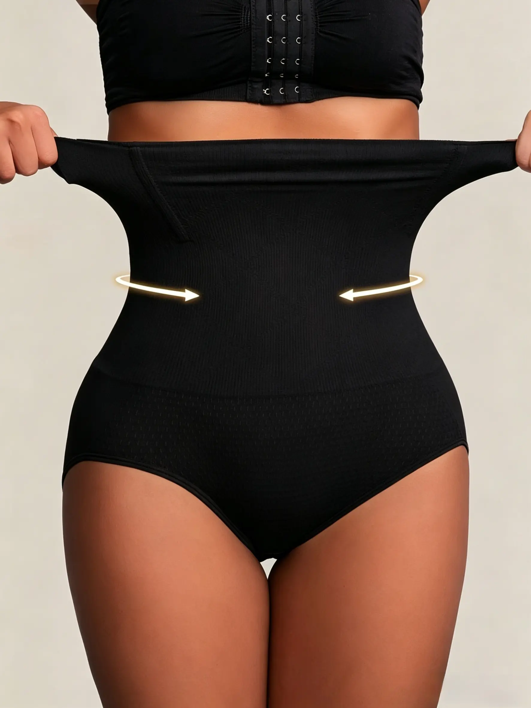 JUQDNX Shapewear Panties for Women, Seamless High-Waist High Cut Briefs with Firm Tummy Control & Butt Lifter