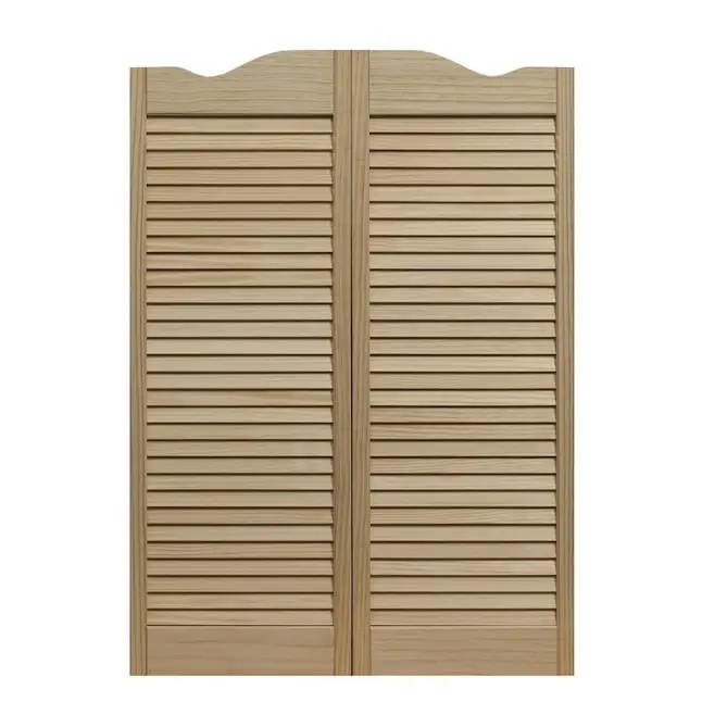 Dixieland Full Louvers Cafe Door, 30 x 42 in., Unfinished Pine, 1-1/8 in. Thick, 16 lbs., Decorative Style, Easy Install, Admits Light, Ventilates