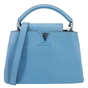 Pre-owned Louis Vuitton Leather Crossbody Bags Capucines BB Taurillon Crossbody Bag Blue